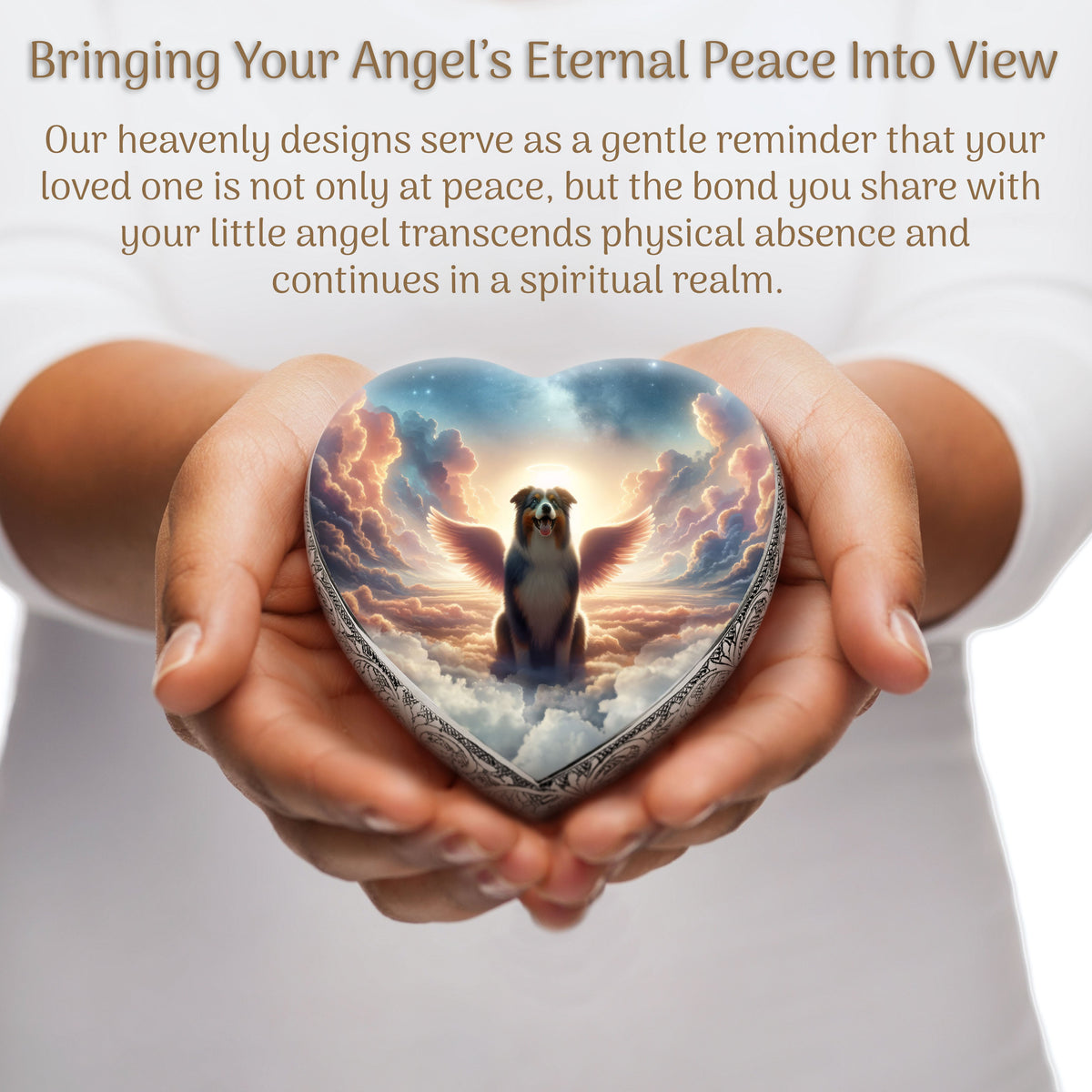 Eternal Elegance Dog Urns Australian Shepherd - Heavenly Glow Dog Urn