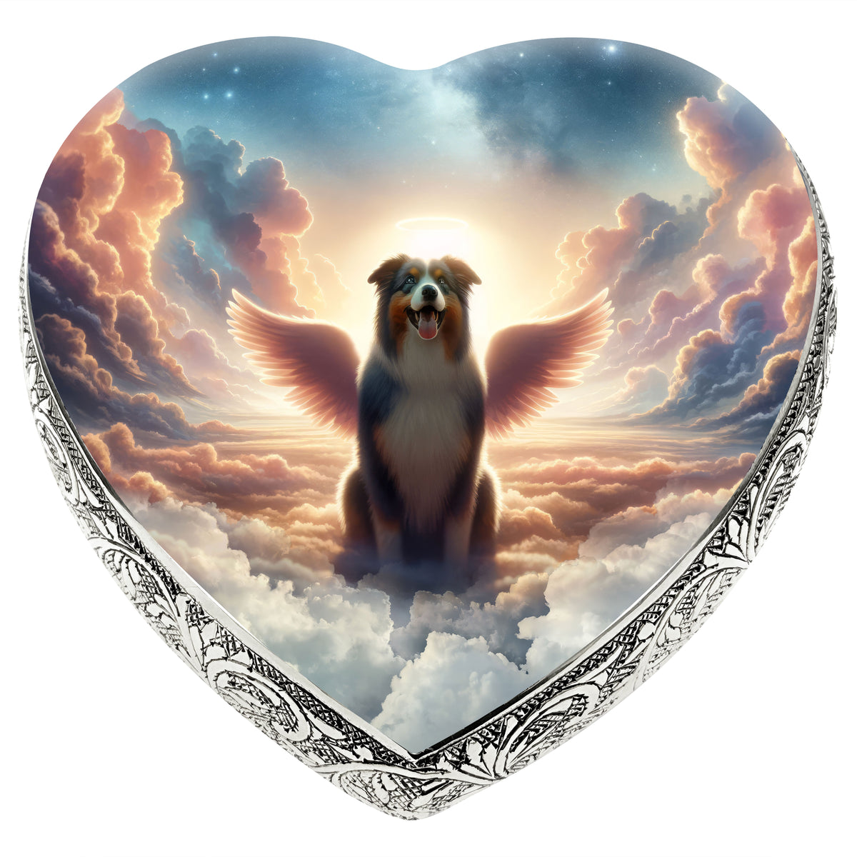 Eternal Elegance Dog Urns Australian Shepherd - Heavenly Glow Dog Urn