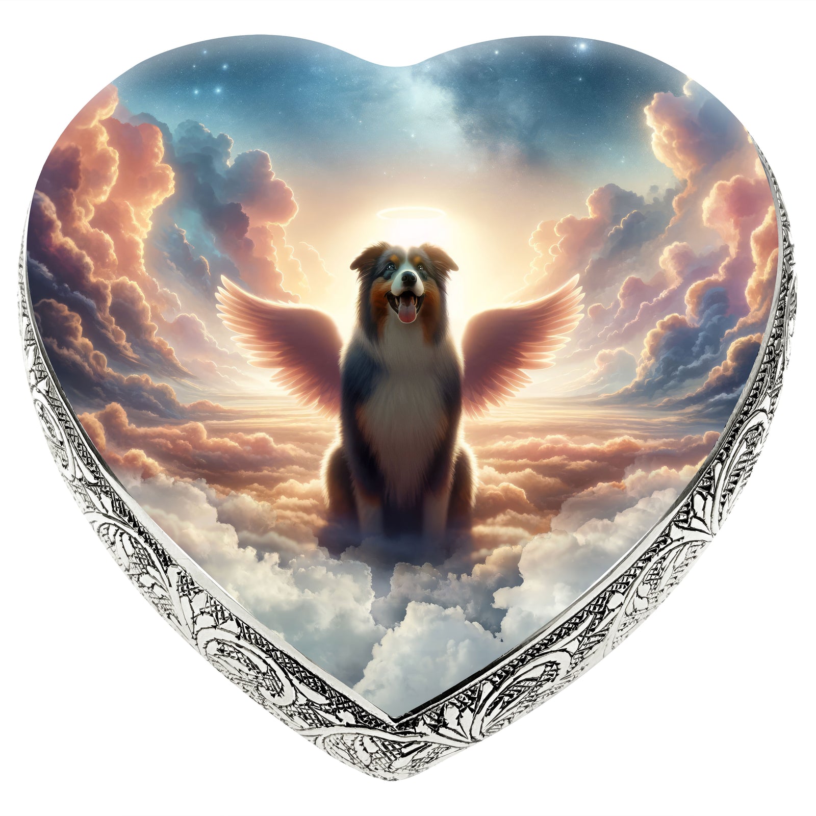Eternal Elegance Dog Urns Australian Shepherd - Heavenly Glow Dog Urn
