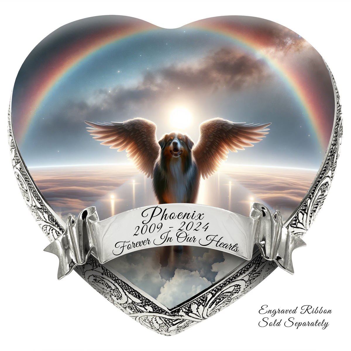 Eternal Elegance Dog Urns Australian Shepherd - Rainbow Bridge Dog Urn