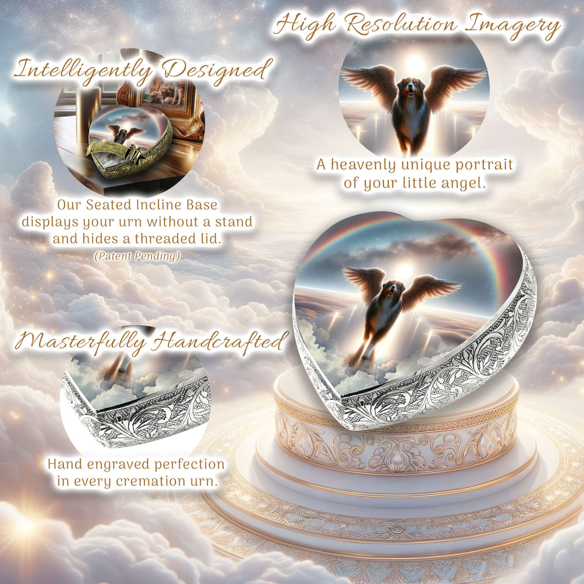 Eternal Elegance Dog Urns Australian Shepherd - Rainbow Bridge Dog Urn