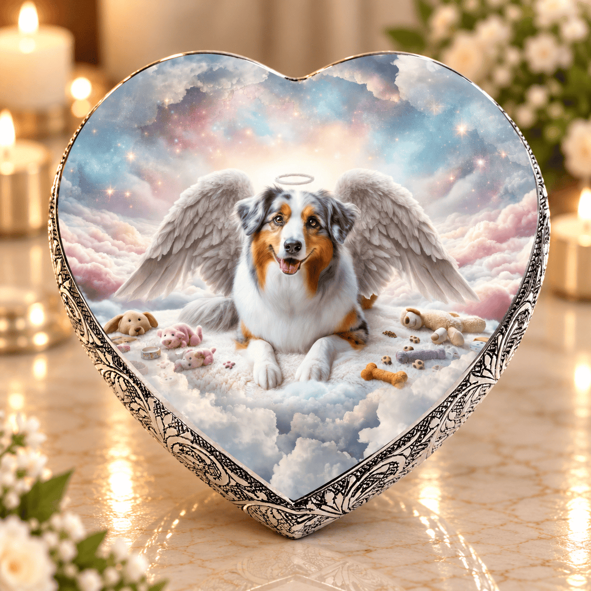 Eternal Elegance Dog Urns Australian Shepherd Urn - Dog Urn - Cosmic Fantasy Urn for Dog Ashes