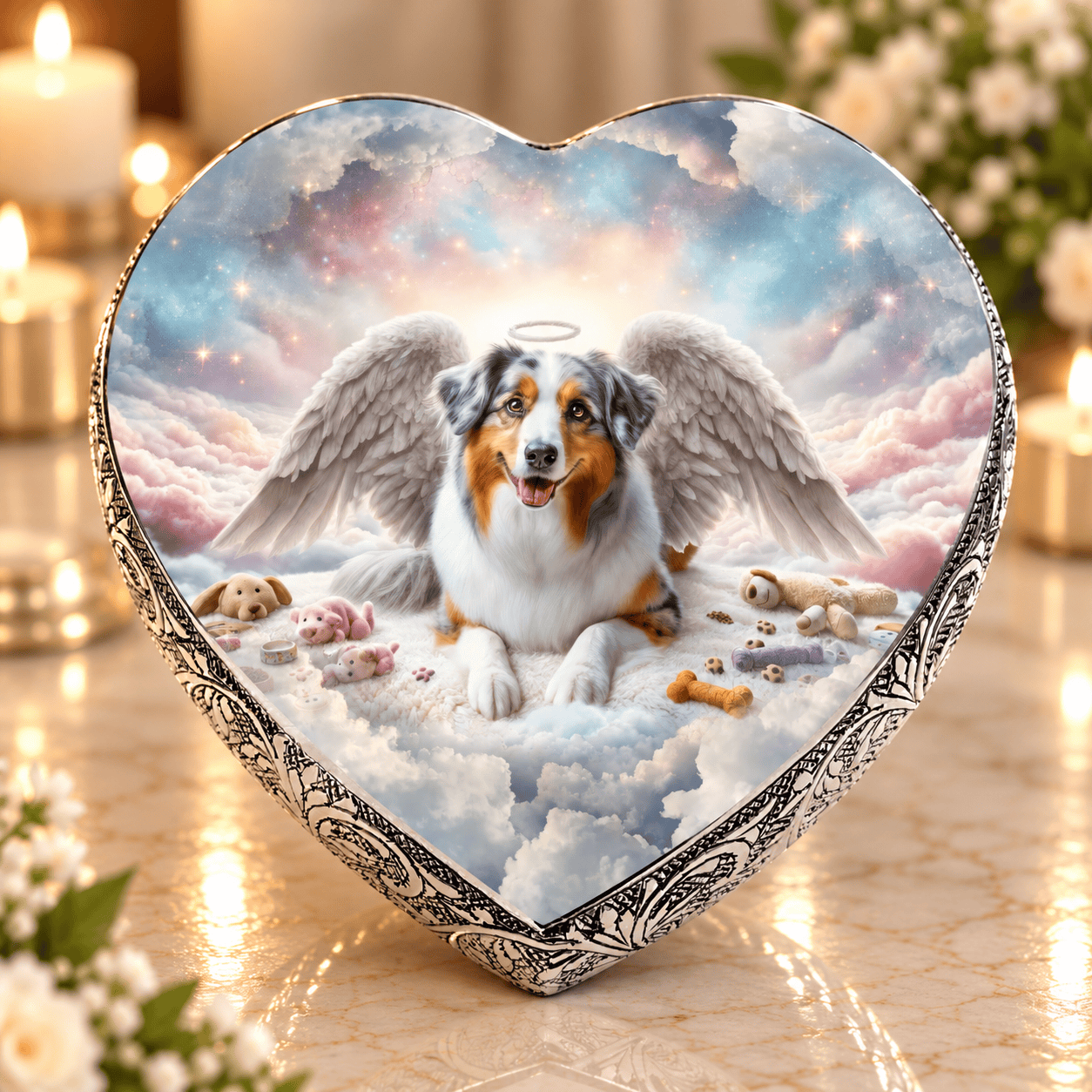 Eternal Elegance Dog Urns Australian Shepherd Urn - Dog Urn - Cosmic Fantasy Urn for Dog Ashes