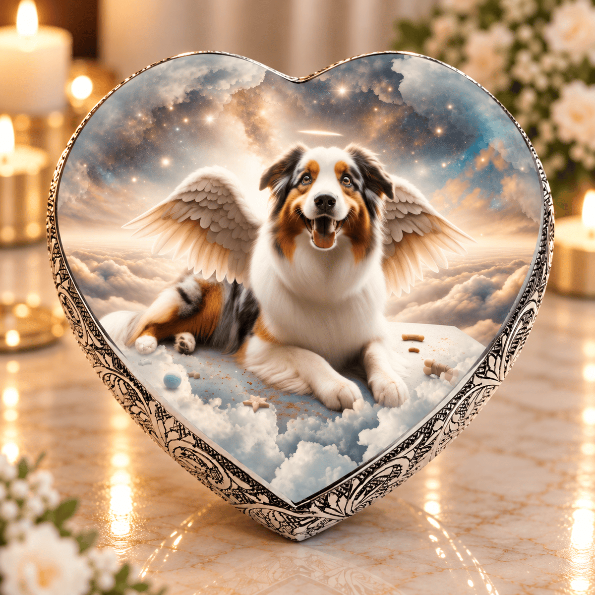 Eternal Elegance Dog Urns Australian Shepherd Urn - Dog Urn - Orion Shimmer Urn for Dog Ashes
