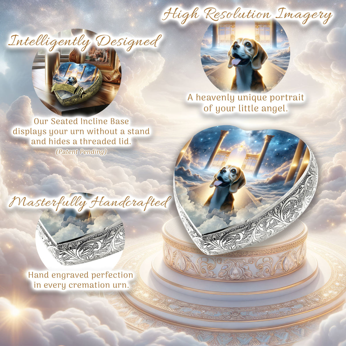 Eternal Elegance Dog Urns Beagle - Heavenly Canvas Dog Urn