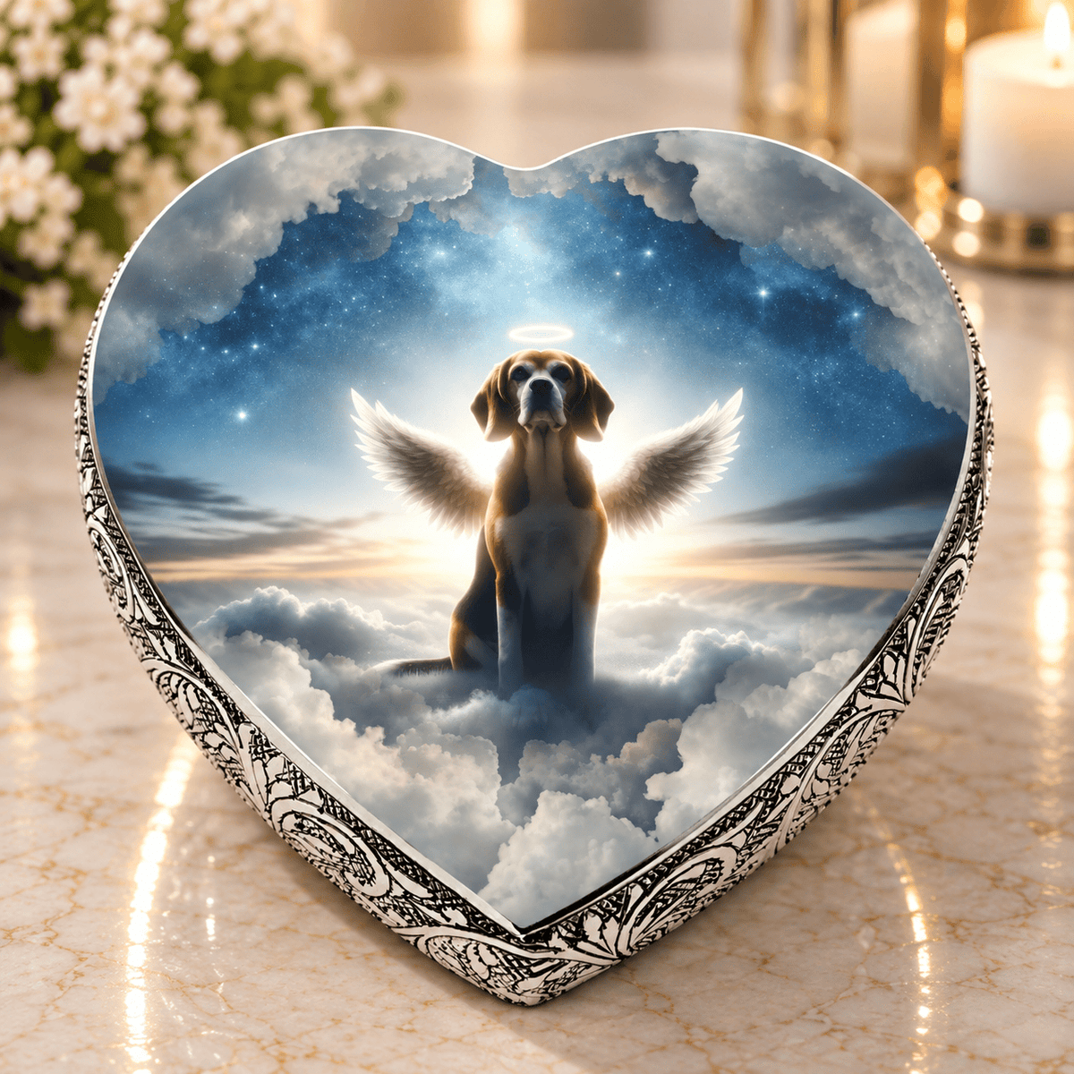 Eternal Elegance Dog Urns Beagle Urn - Dog Urn - Divine Tapestry Urn for Dog Ashes