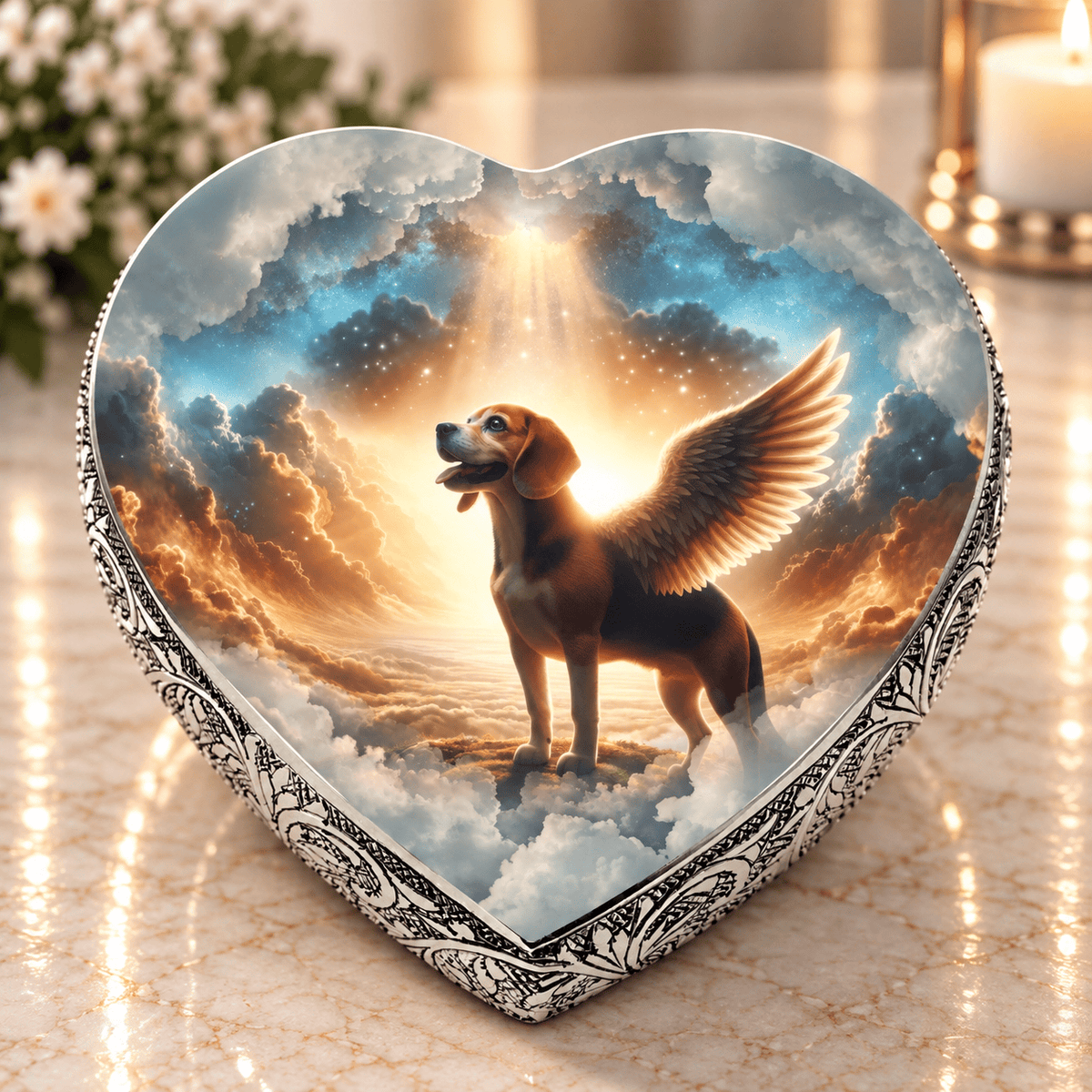 Eternal Elegance Dog Urns Beagle Urn - Dog Urn - Galaxy Glaze Urn for Dog Ashes