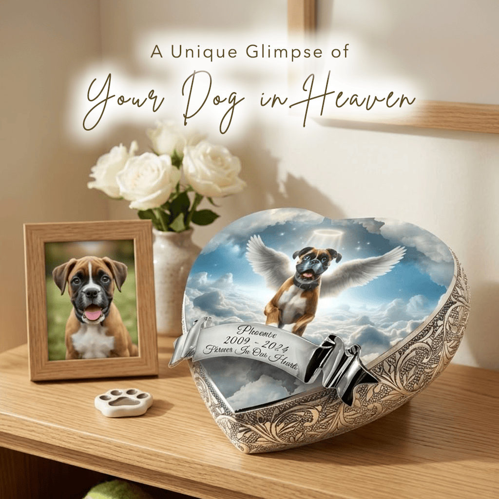 Eternal Elegance Dog Urns Boxer Dog Urn - Heavenly Panorama Urn for Dog Ashes