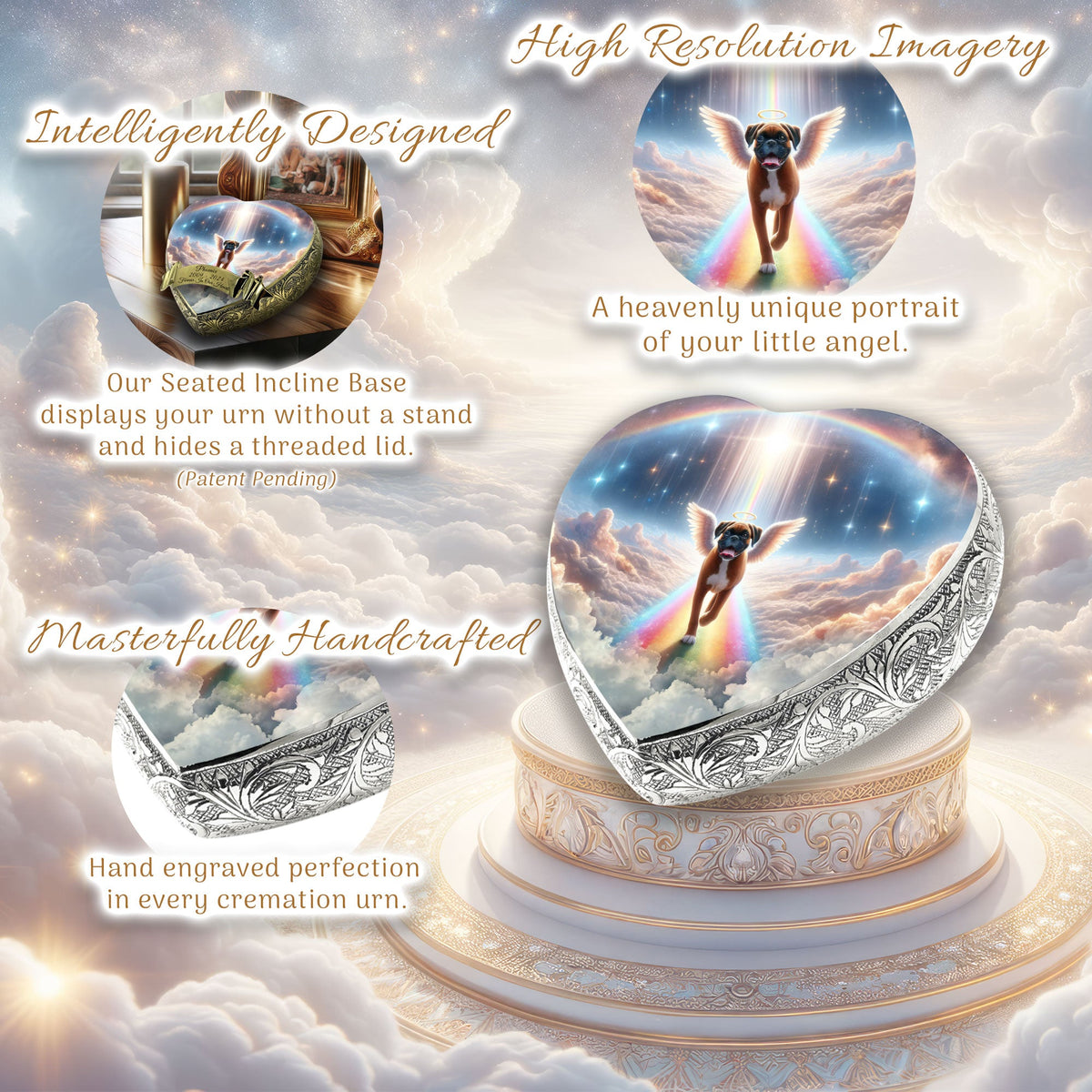 Eternal Elegance Dog Urns Boxer - Rainbow Bridge Dog Urn