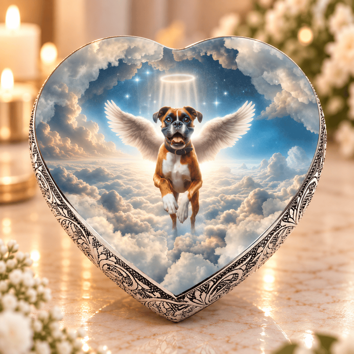 Eternal Elegance Dog Urns Boxer Urn - Dog Urn - Angelic Horizon Urn for Dog Ashes