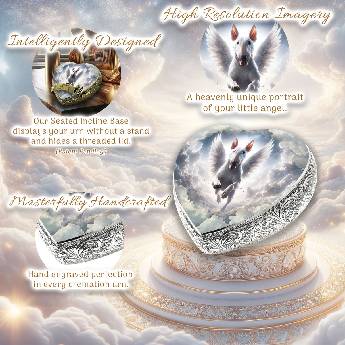 Eternal Elegance Dog Urns Bull Terrier - Celestial Cascade Dog Urn