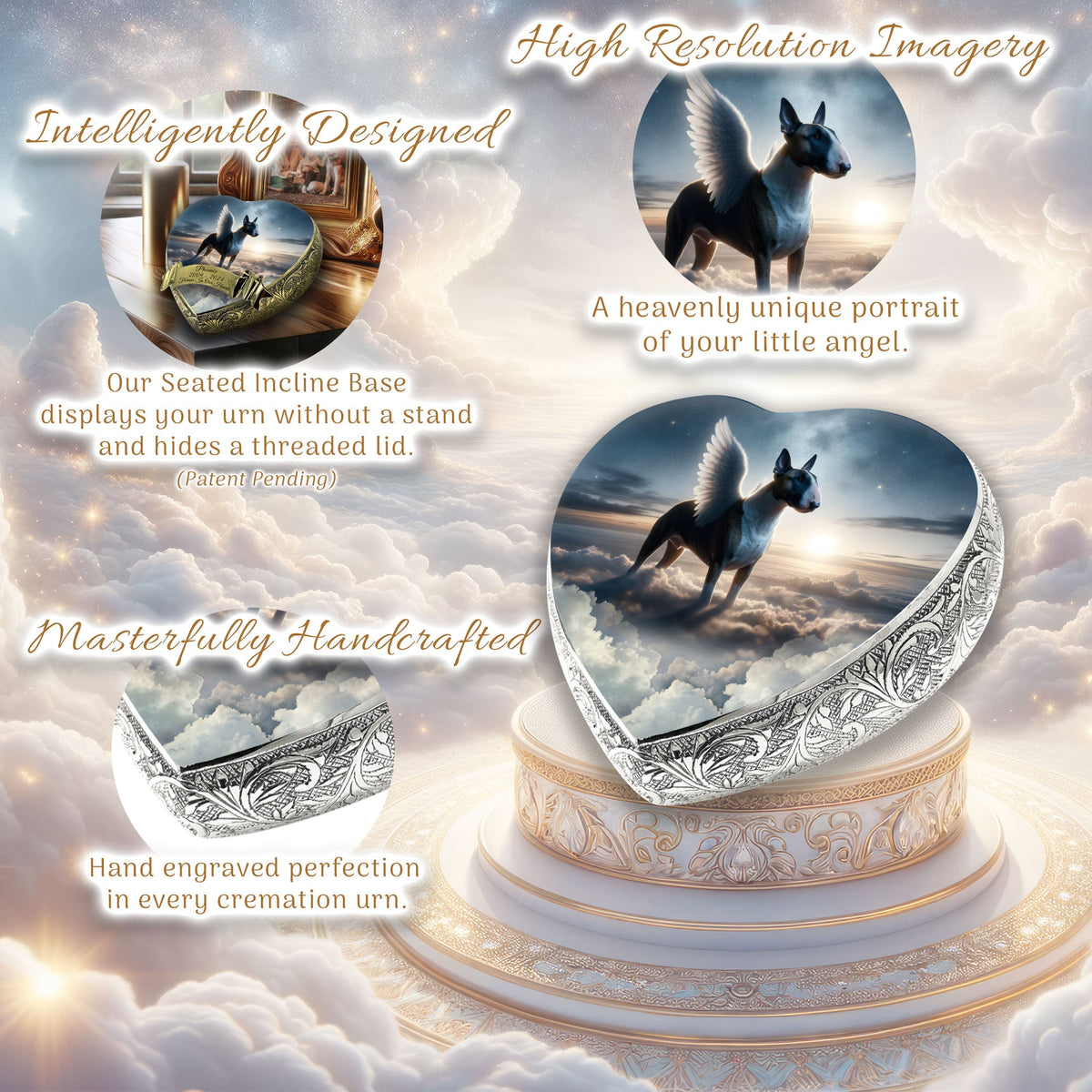 Eternal Elegance Dog Urns Bull Terrier - Celestial Cloud Dog Urn