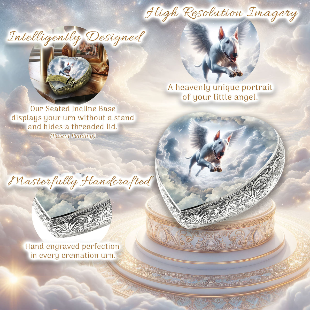 Eternal Elegance Dog Urns Bull Terrier - Divine Drift Dog Urn