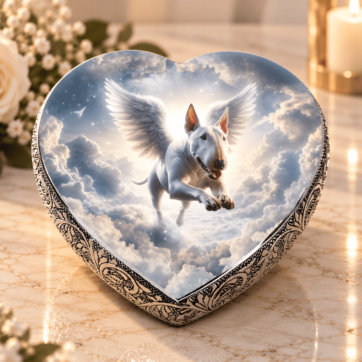 Eternal Elegance Dog Urns Bull Terrier Dog Urn - Divine Drift Urn for Dog Ashes