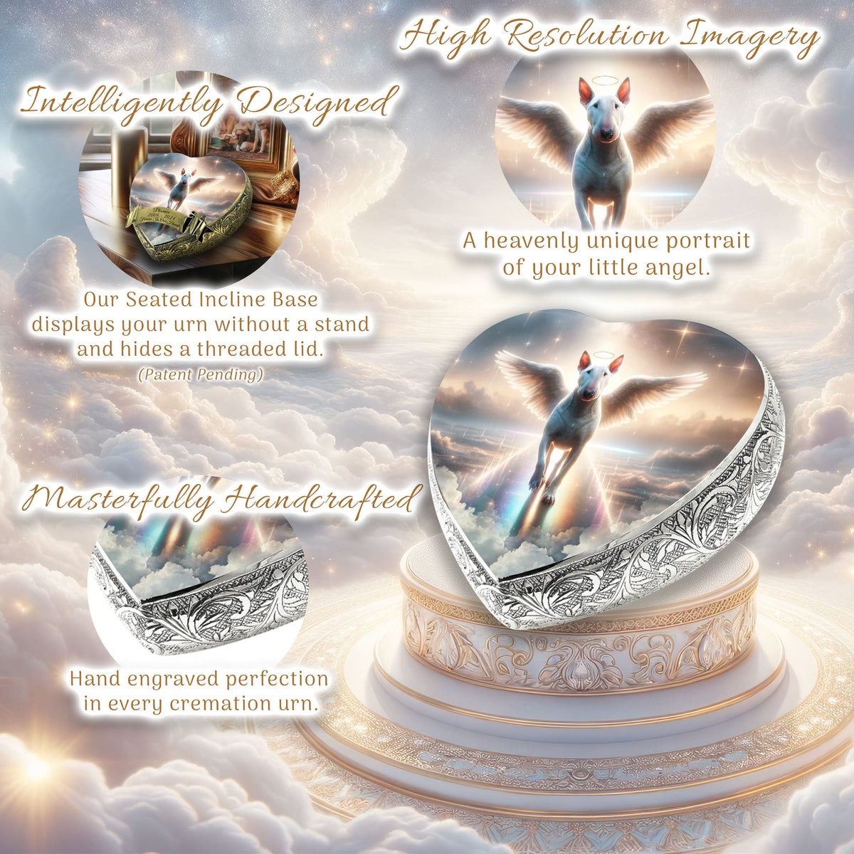 Eternal Elegance Dog Urns Bull Terrier - Rainbow Bridge Dog Urn