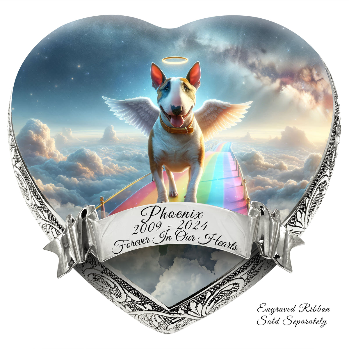 Eternal Elegance Dog Urns Bull Terrier - Rainbow Crossing Dog Urn