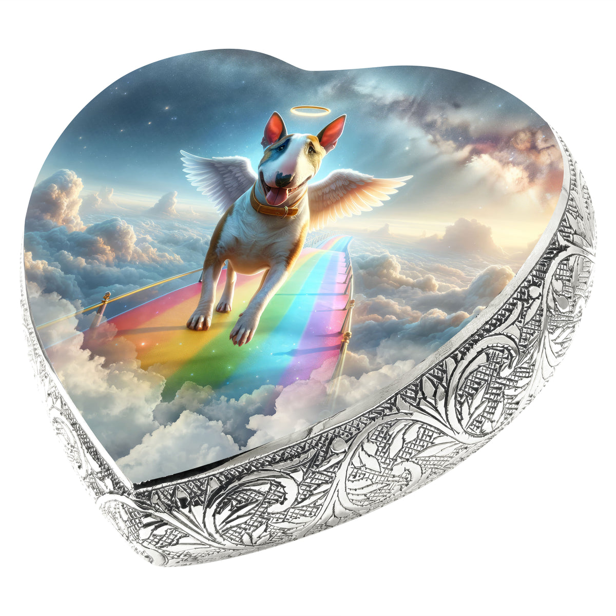 Eternal Elegance Dog Urns Bull Terrier - Rainbow Crossing Dog Urn