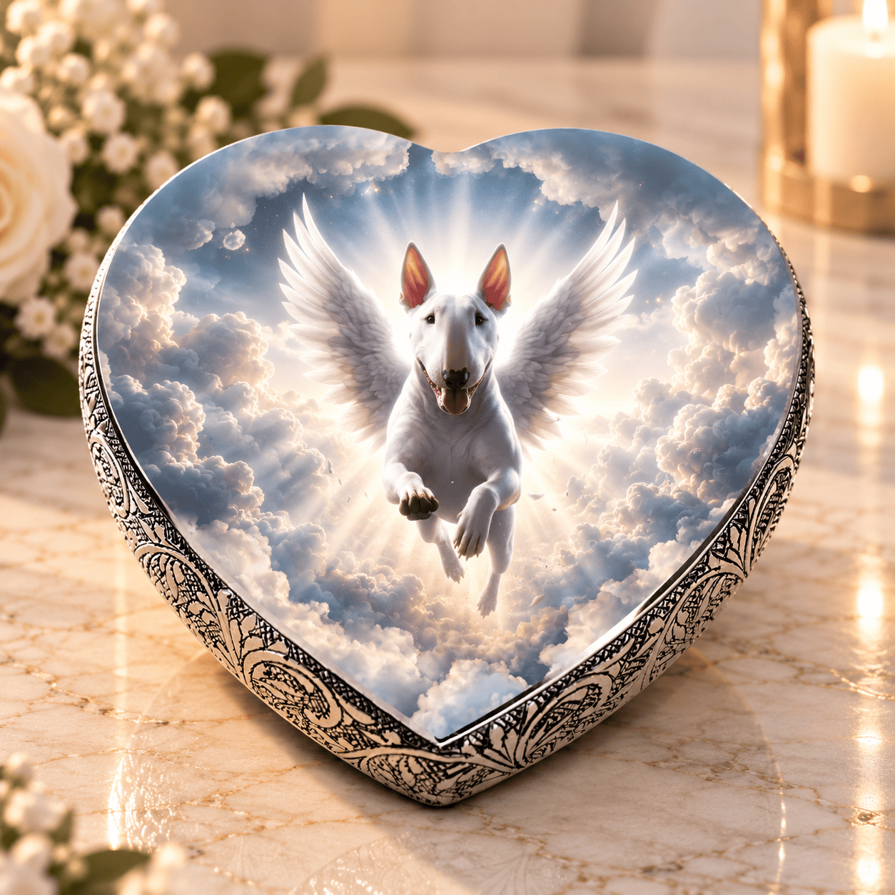 Eternal Elegance Dog Urns Bull Terrier Urn - Dog Urn - Celestial Cascade Urn for Dog Ashes