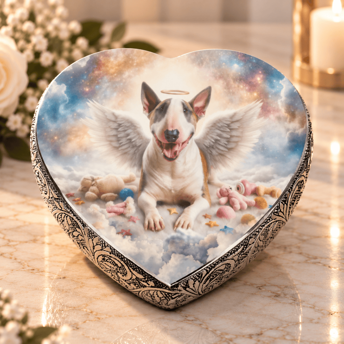 Eternal Elegance Dog Urns Bull Terrier Urn - Dog Urn - Cosmic Charm Urn for Dog Ashes