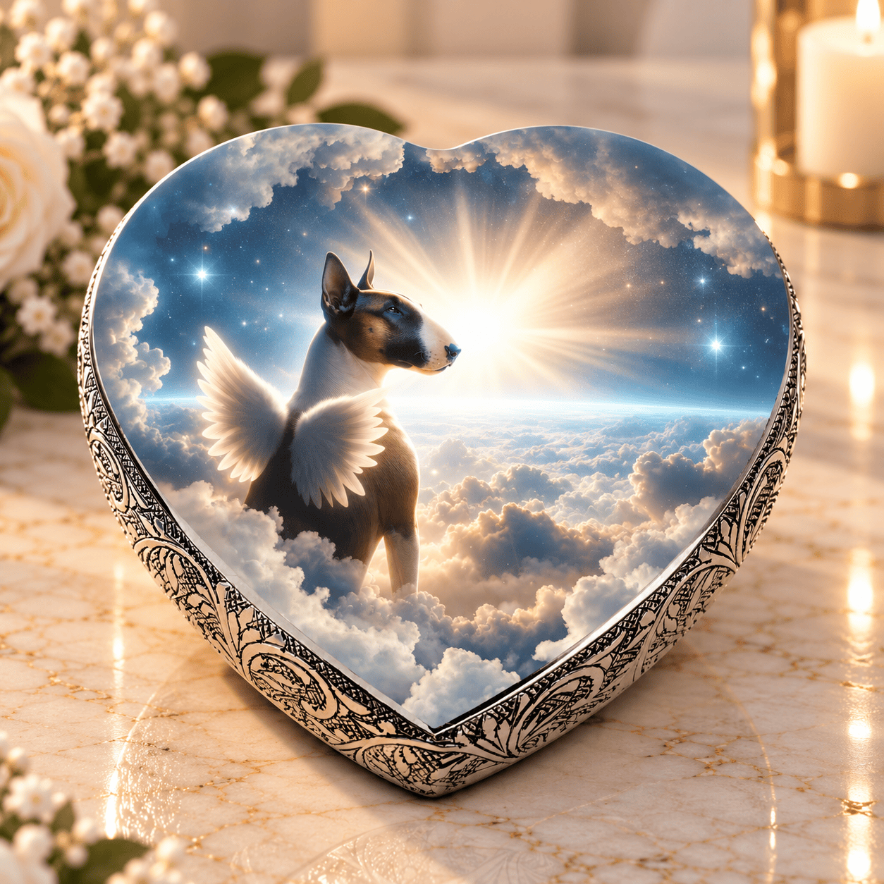 Eternal Elegance Dog Urns Bull Terrier Urn - Dog Urn - Nova Glow Urn for Dog Ashes