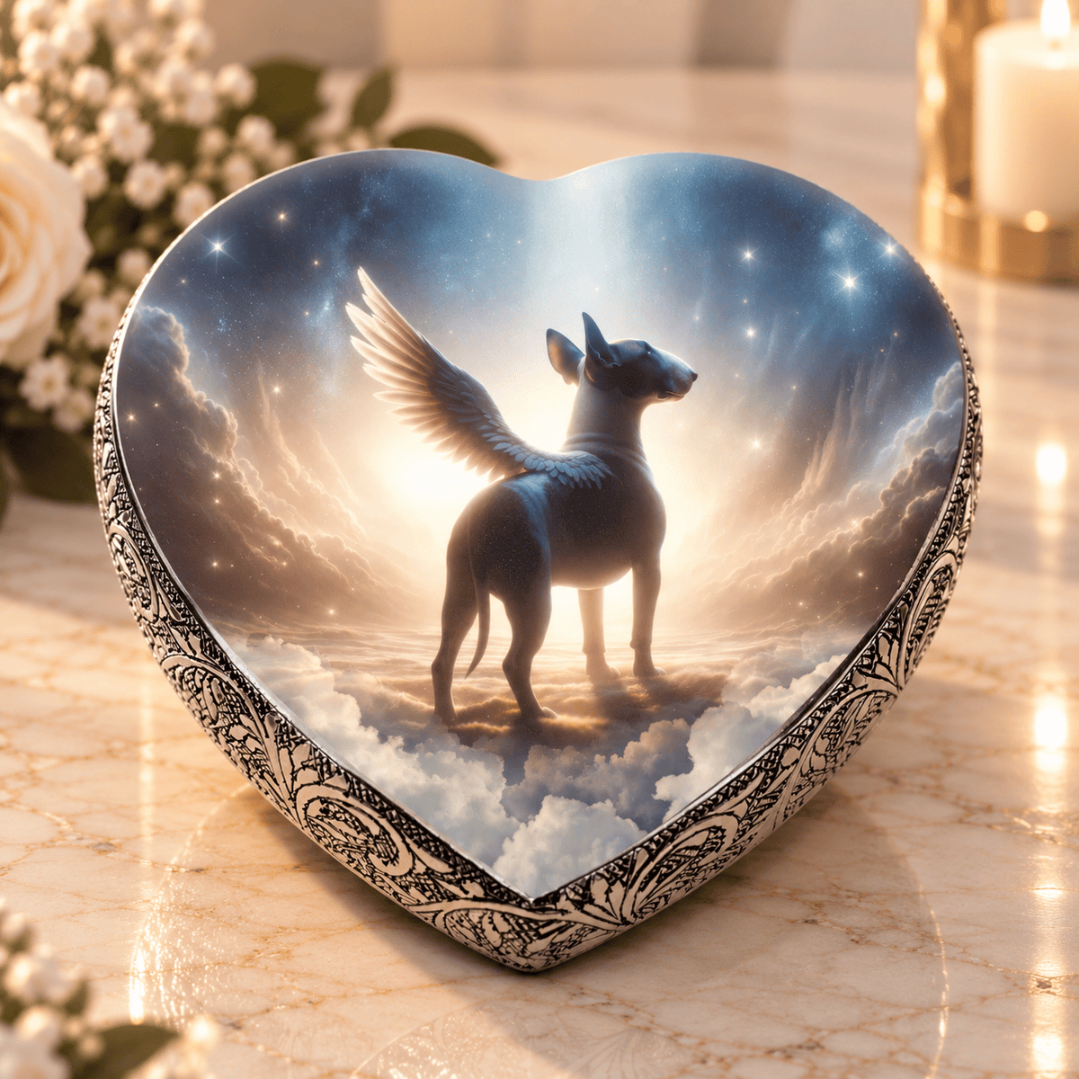 Eternal Elegance Dog Urns Bull Terrier Urn - Dog Urn - Starry Soiree Urn for Dog Ashes