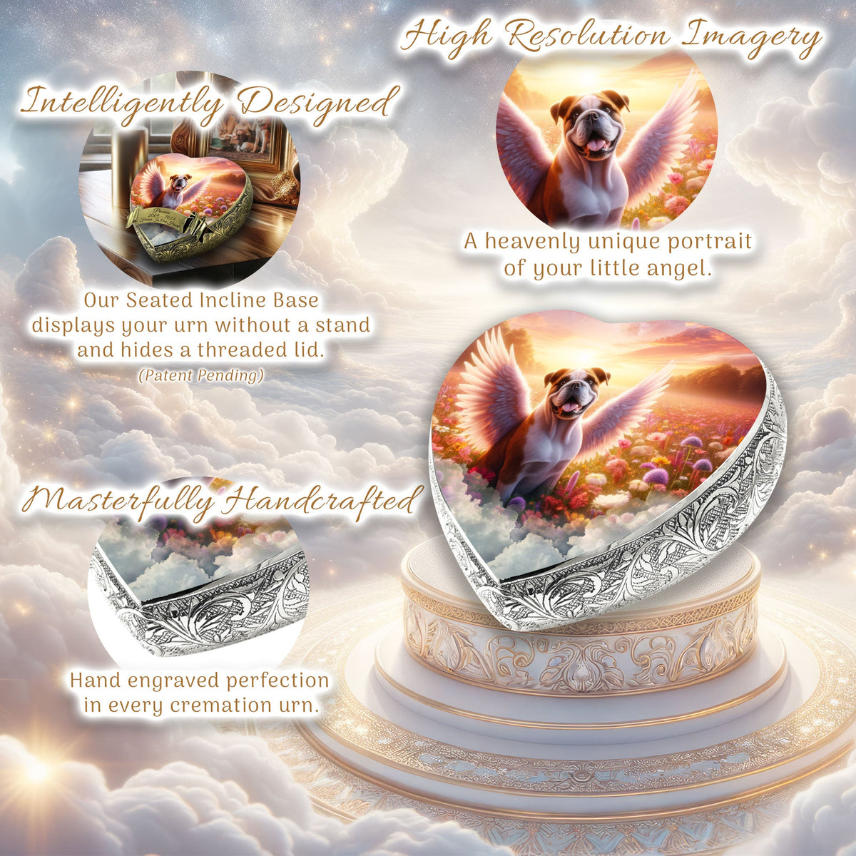 Eternal Elegance Dog Urns Bulldog - Angelic Splendor Dog Urn