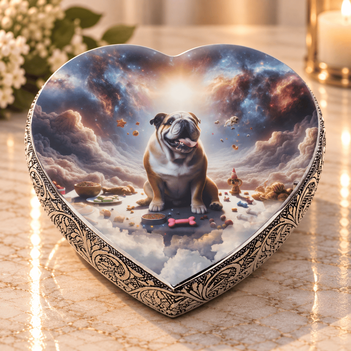 Eternal Elegance Dog Urns Bulldog Dog Urn - Cosmic Charm Urn for Dog Ashes