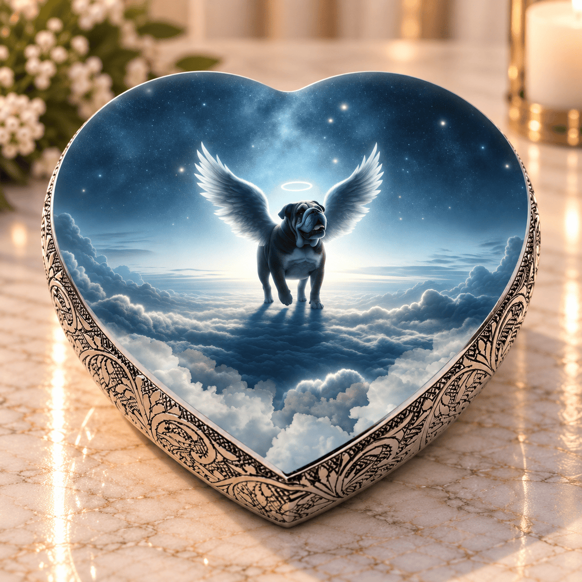 Eternal Elegance Dog Urns Bulldog Dog Urn - Starry Soiree Urn for Dog Ashes
