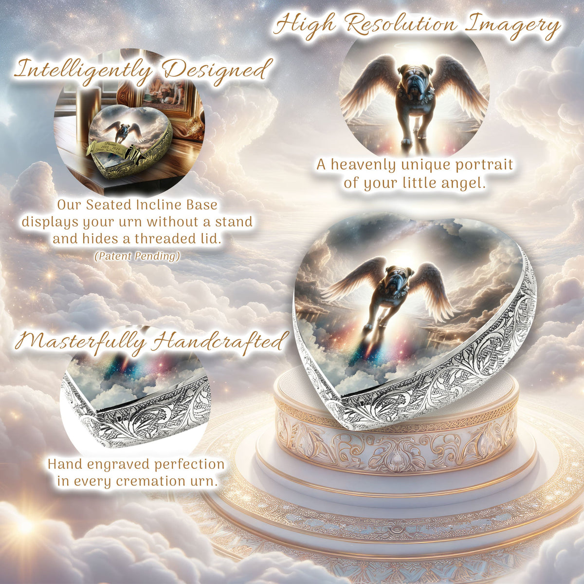 Eternal Elegance Dog Urns Bulldog - Rainbow Crossing Dog Urn