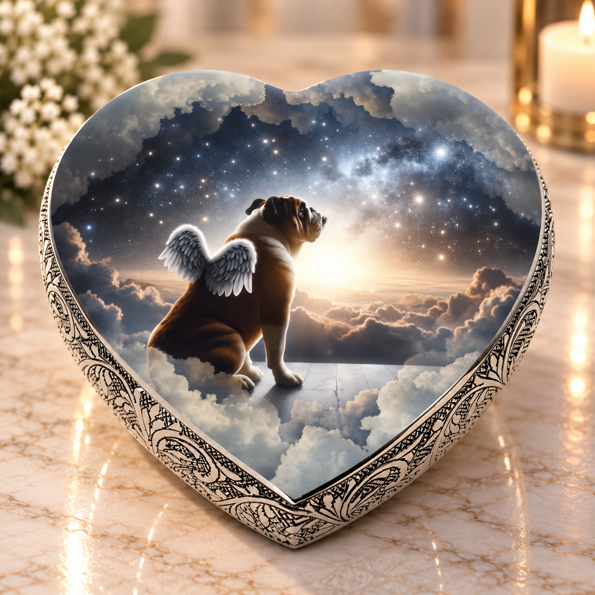 Eternal Elegance Dog Urns Bulldog Urn - Dog Urn - Aurora Allure Urn for Dog Ashes