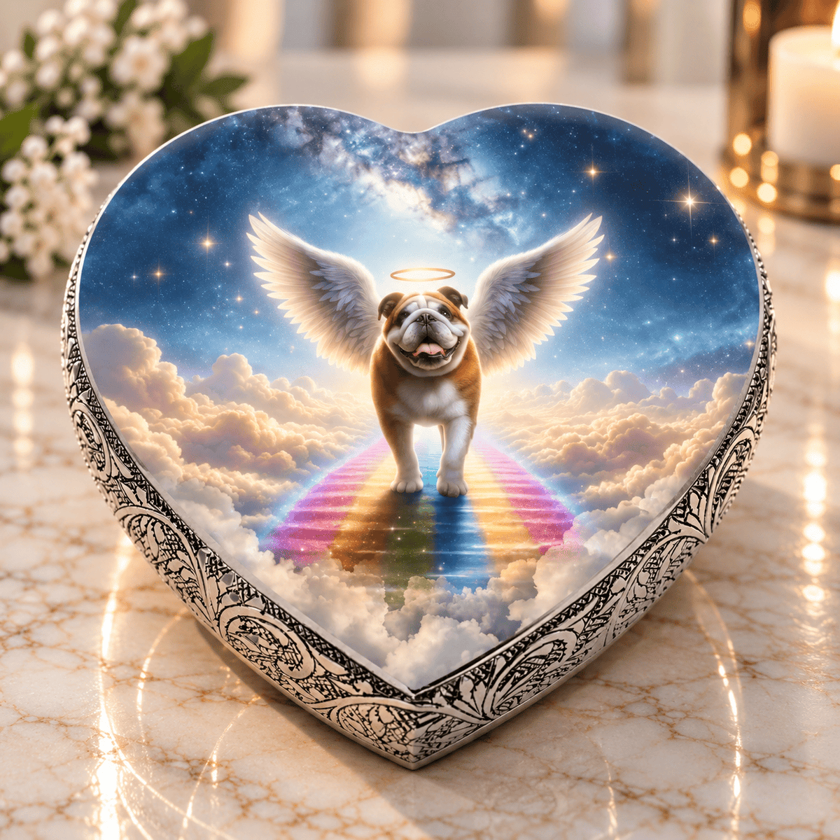Eternal Elegance Dog Urns Bulldog Urn - Dog Urn - Rainbow Bridge Urn for Dog Ashes