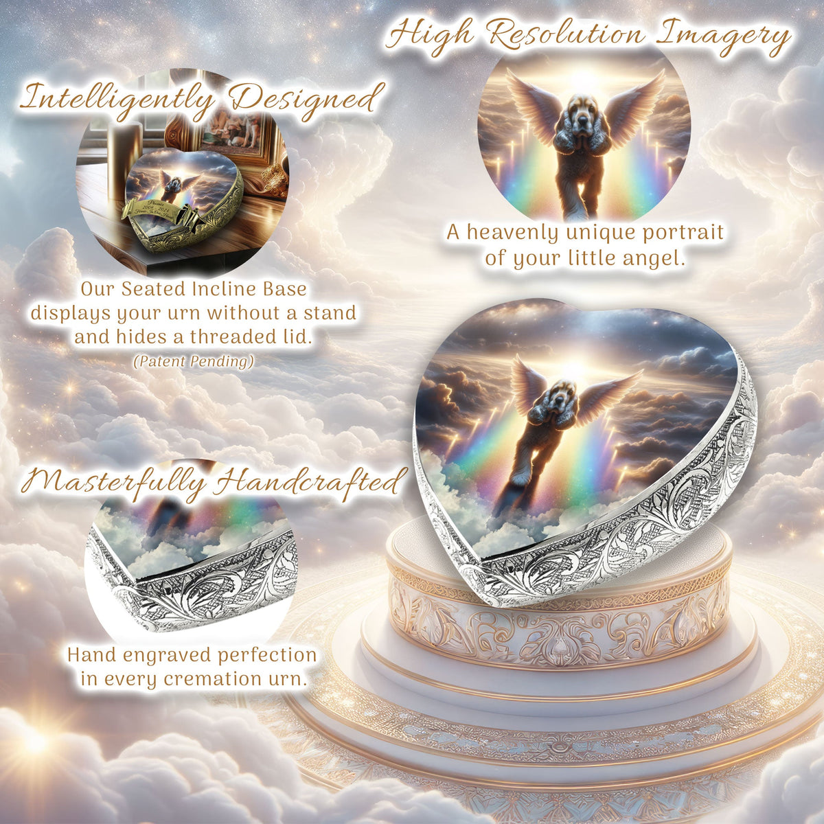 Eternal Elegance Dog Urns Cocker Spaniel - Rainbow Bridge Dog Urn