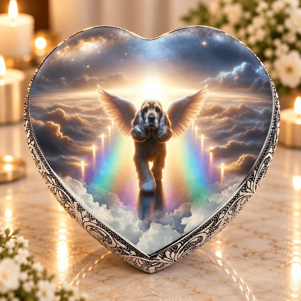 Eternal Elegance Dog Urns Cocker Spaniel Urn - Dog Urn - Rainbow Bridge Urn for Dog Ashes