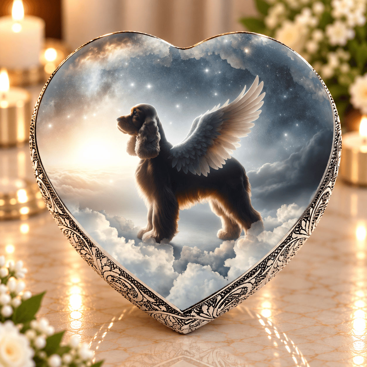 Eternal Elegance Dog Urns Cocker Spaniel Urn - Dog Urn - Twilight Haze Urn for Dog Ashes