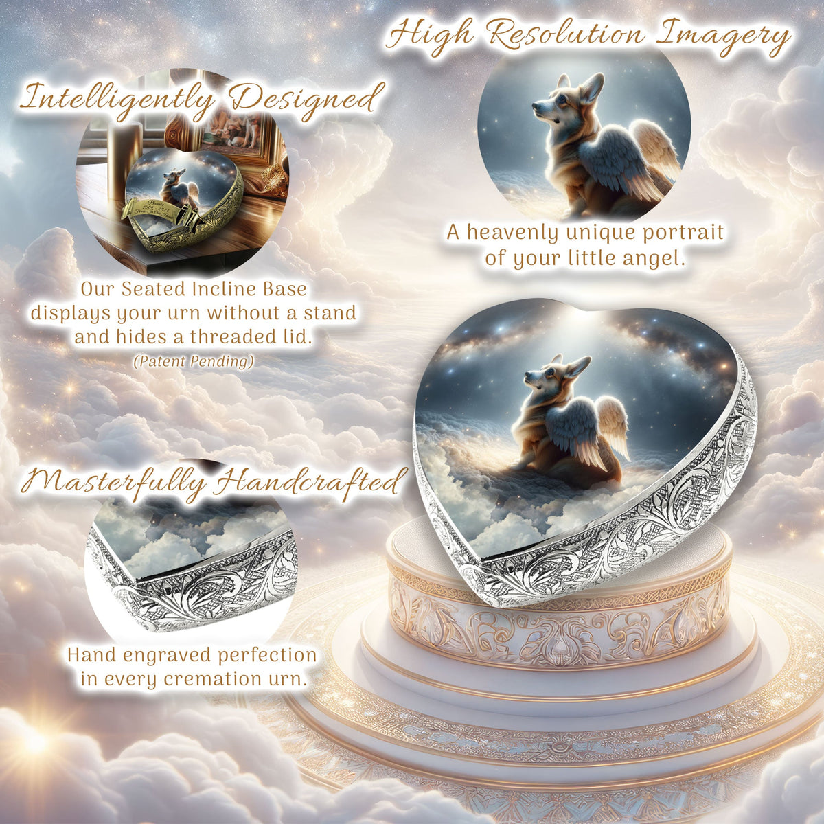 Eternal Elegance Dog Urns Corgi - Angel's Aura Dog Urn