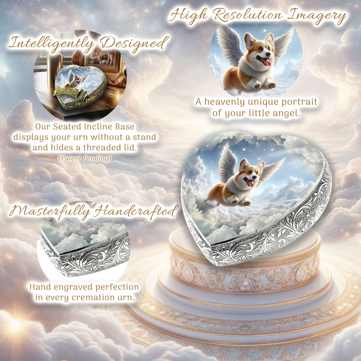 Eternal Elegance Dog Urns Corgi - Celestial Splendor Dog Urn