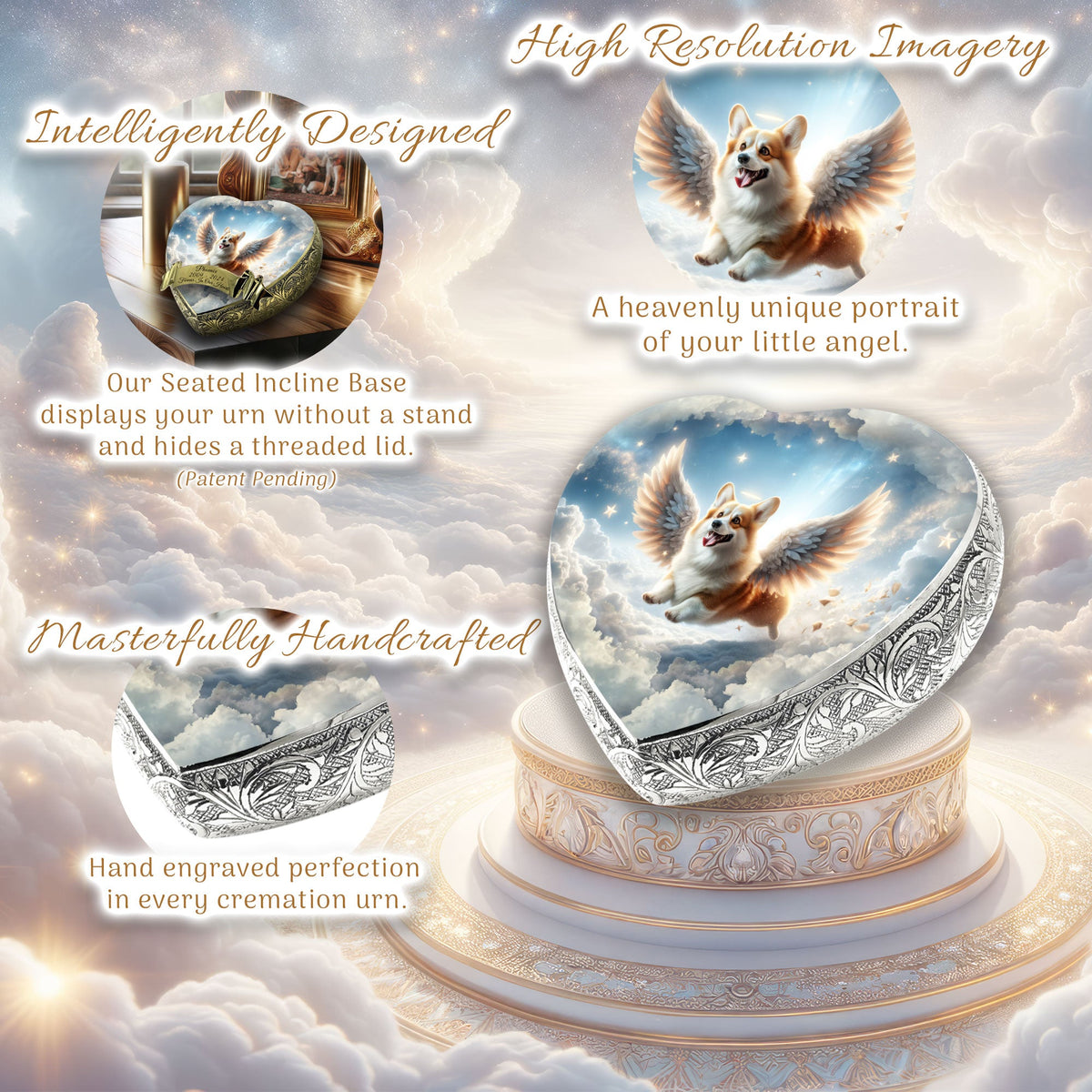 Eternal Elegance Dog Urns Corgi - Heavenly Serenity Dog Urn