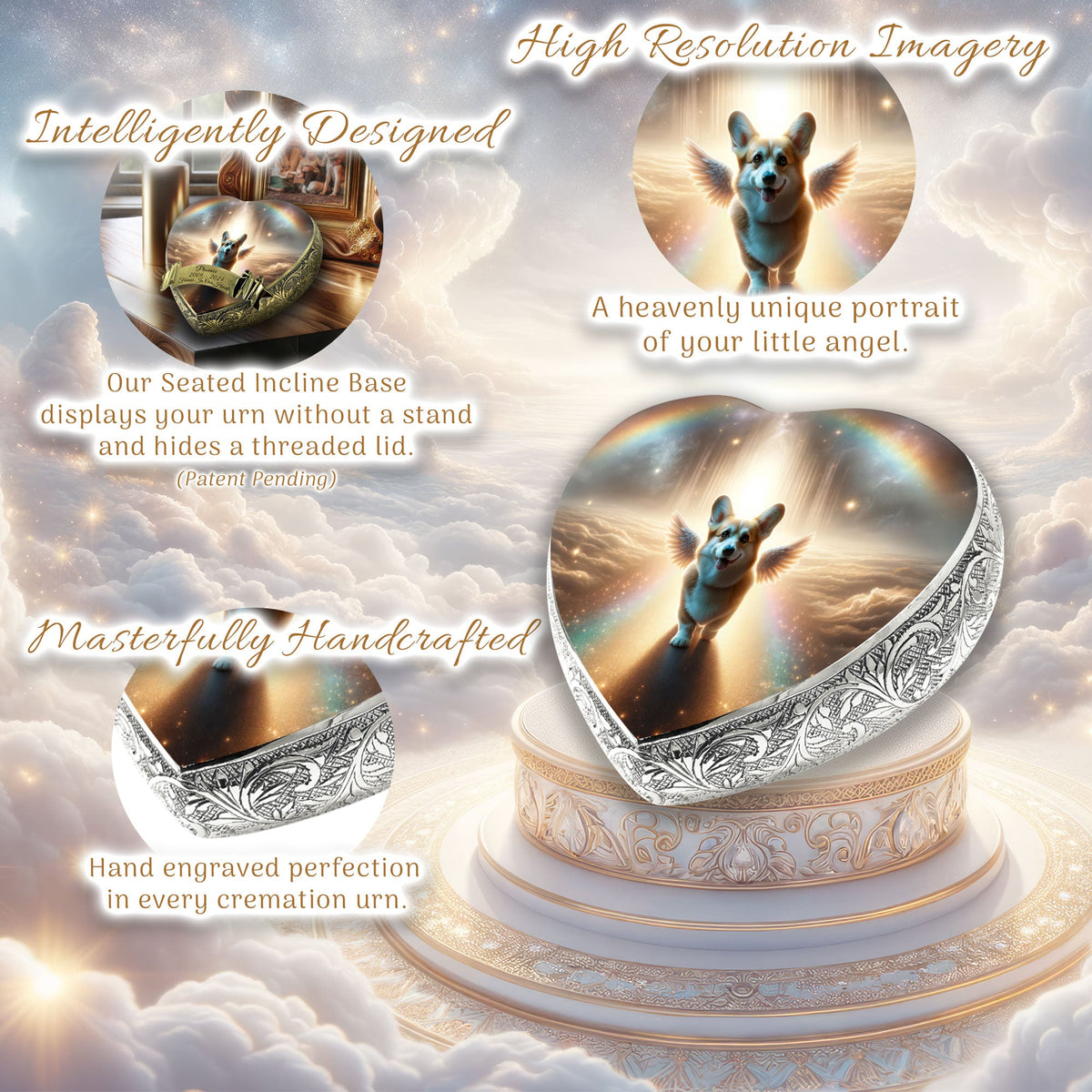 Eternal Elegance Dog Urns Corgi - Rainbow Bridge Dog Urn