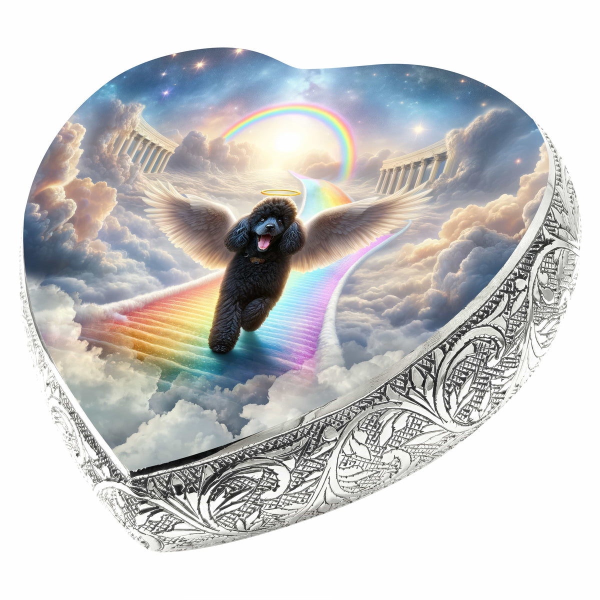 Eternal Elegance Dog Urns Dark Mini Poodle - Rainbow Bridge Dog Urn