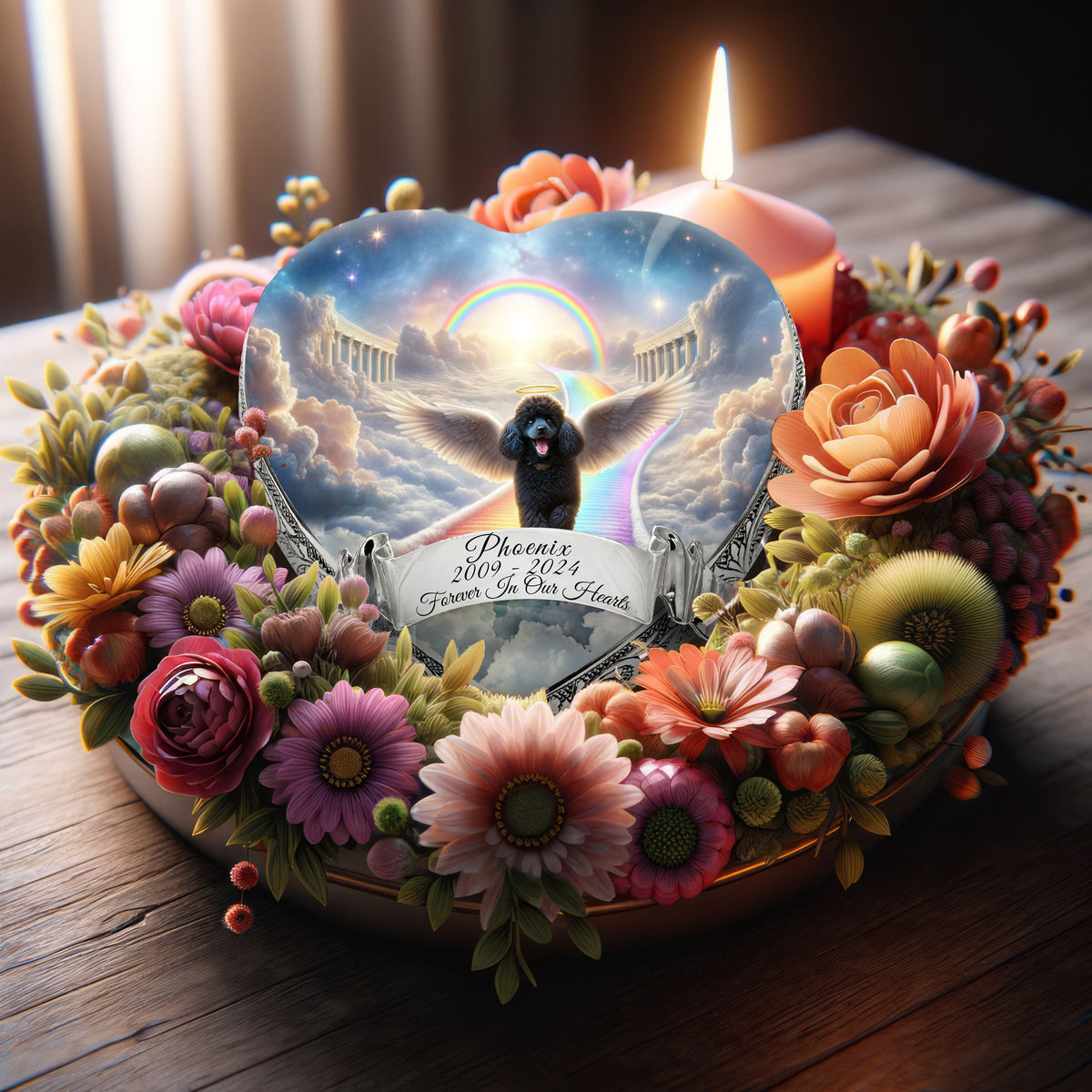 Eternal Elegance Dog Urns Dark Mini Poodle - Rainbow Bridge Dog Urn