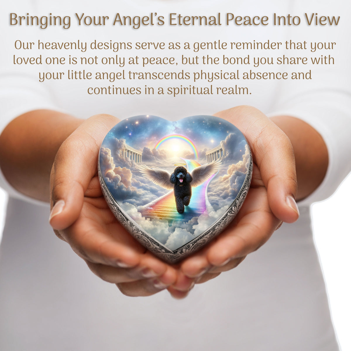 Eternal Elegance Dog Urns Dark Mini Poodle - Rainbow Bridge Dog Urn