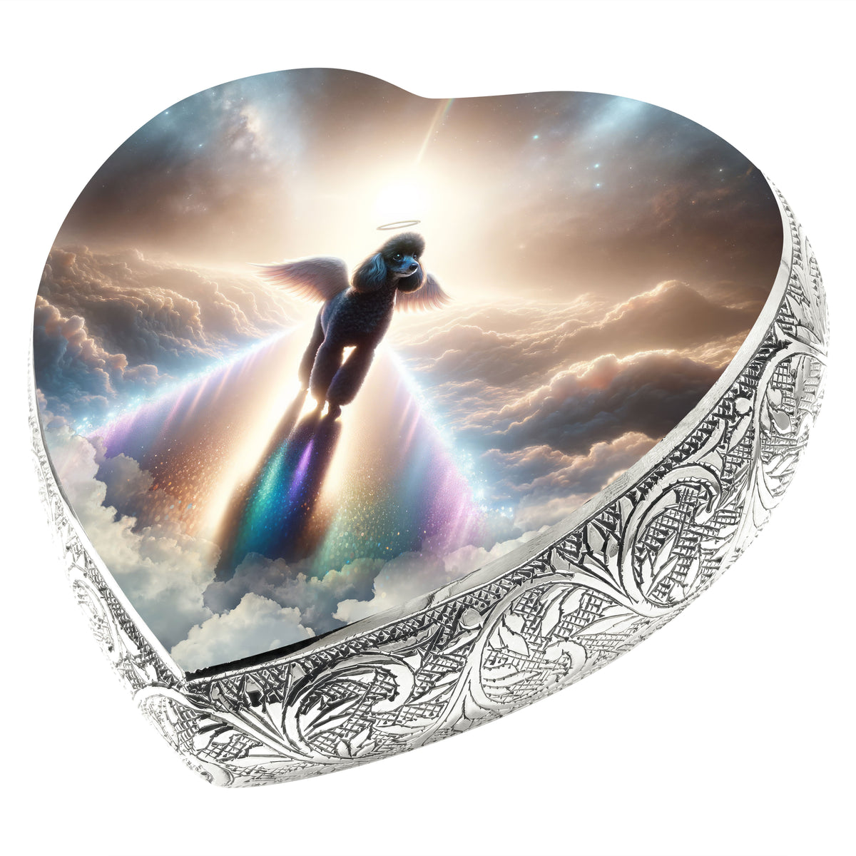 Eternal Elegance Dog Urns Dark Poodle - Rainbow Crossing Dog Urn