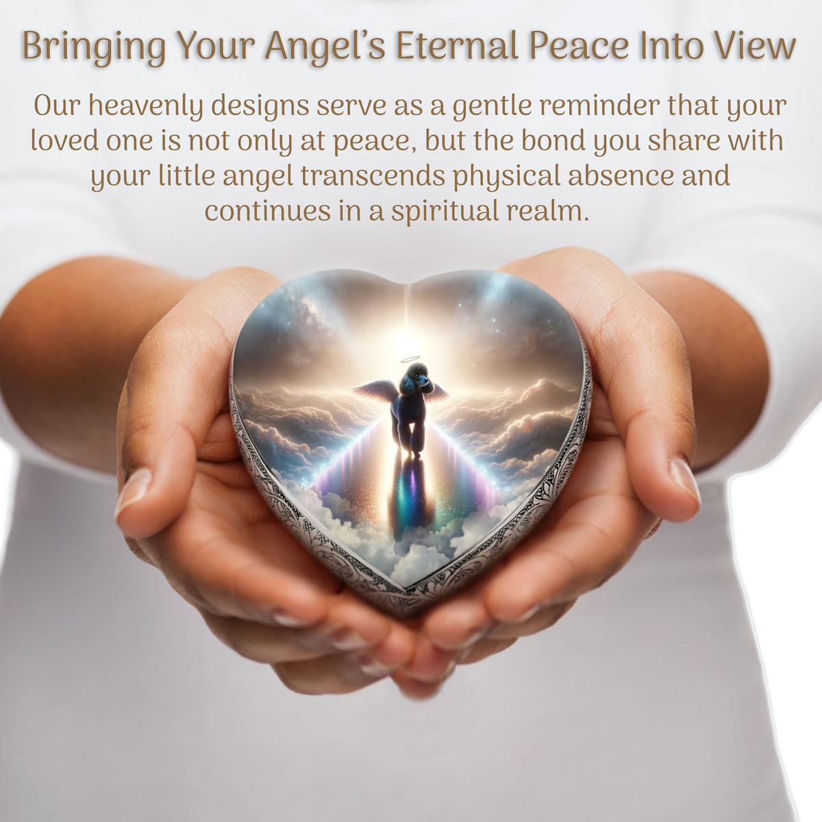 Eternal Elegance Dog Urns Dark Poodle - Rainbow Crossing Dog Urn