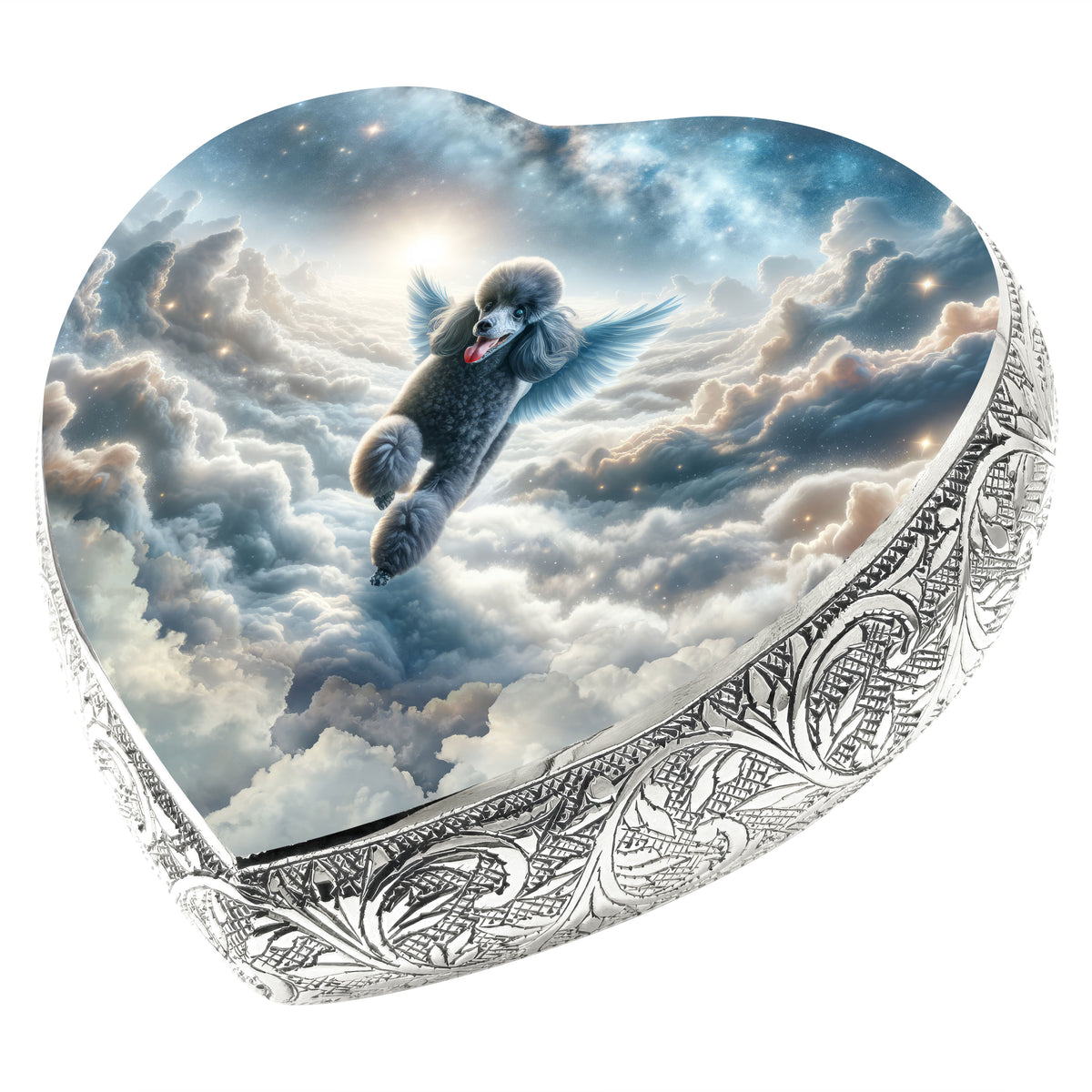 Eternal Elegance Dog Urns Dark Poodle - Seraphic Swirl Dog Urn