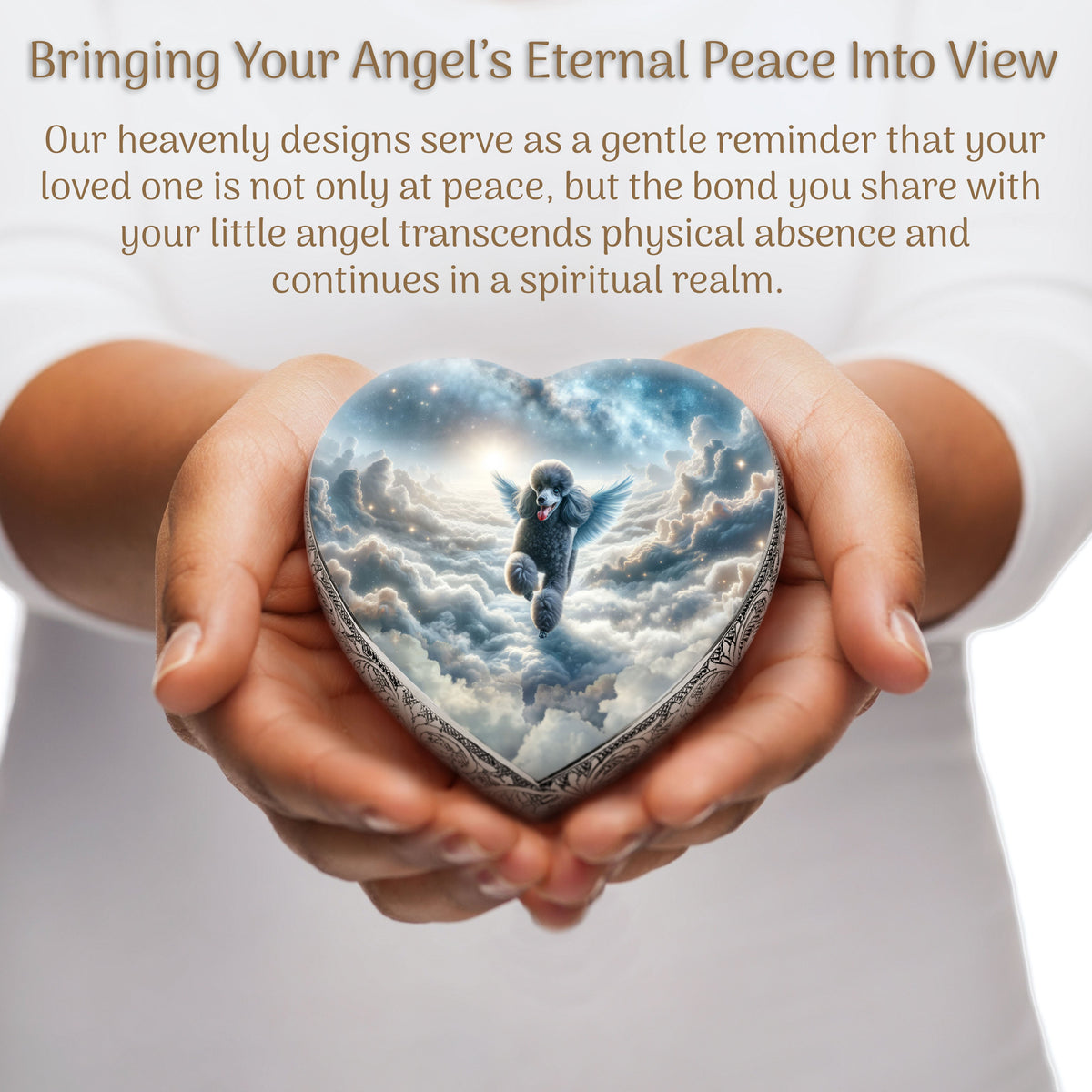 Eternal Elegance Dog Urns Dark Poodle - Seraphic Swirl Dog Urn