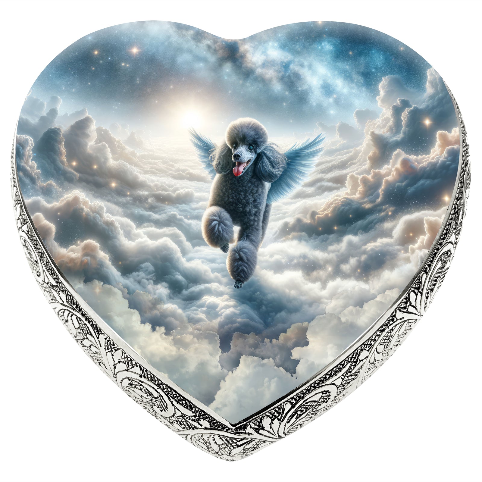 Eternal Elegance Dog Urns Dark Poodle - Seraphic Swirl Dog Urn