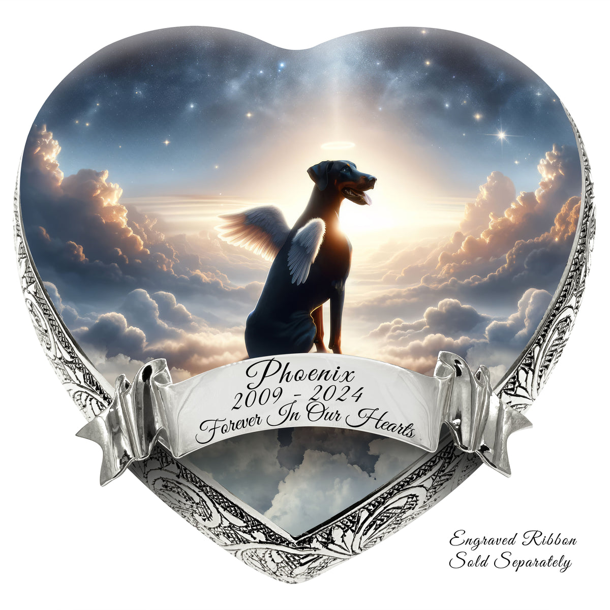 Eternal Elegance Dog Urns Doberman Pinscher - Angel's Vision Dog Urn