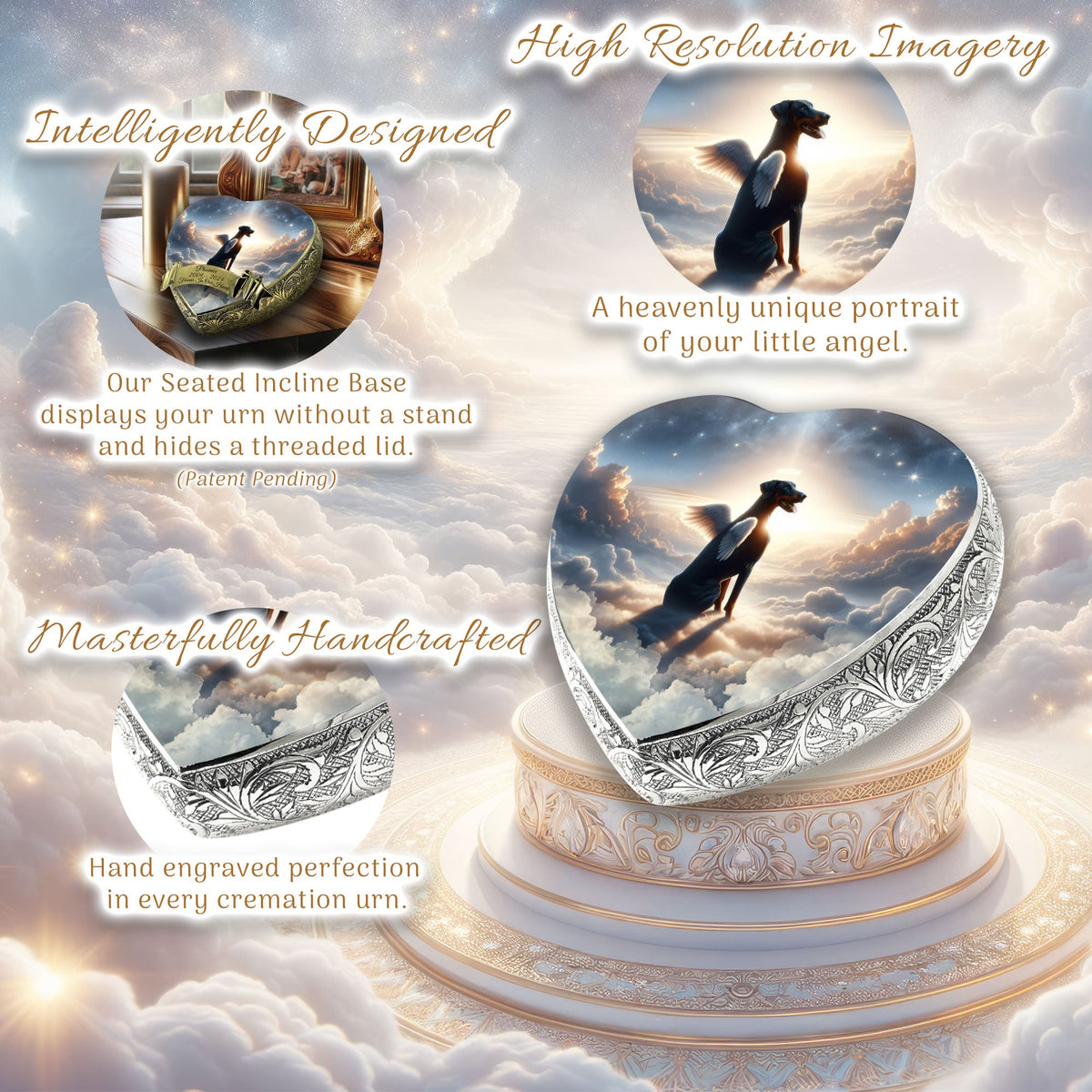 Eternal Elegance Dog Urns Doberman Pinscher - Angel's Vision Dog Urn