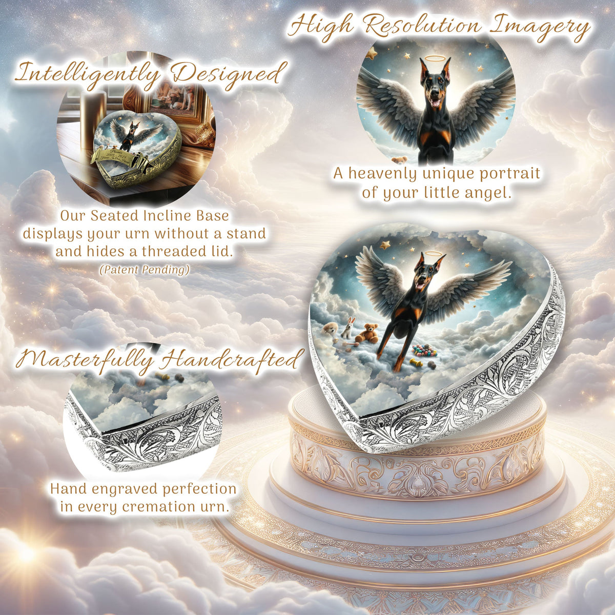 Eternal Elegance Dog Urns Doberman Pinscher - Celestial Vision Dog Urn