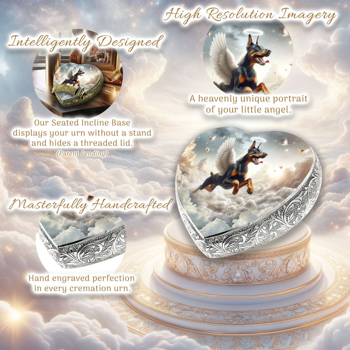 Eternal Elegance Dog Urns Doberman Pinscher - Edenic Splendor Dog Urn